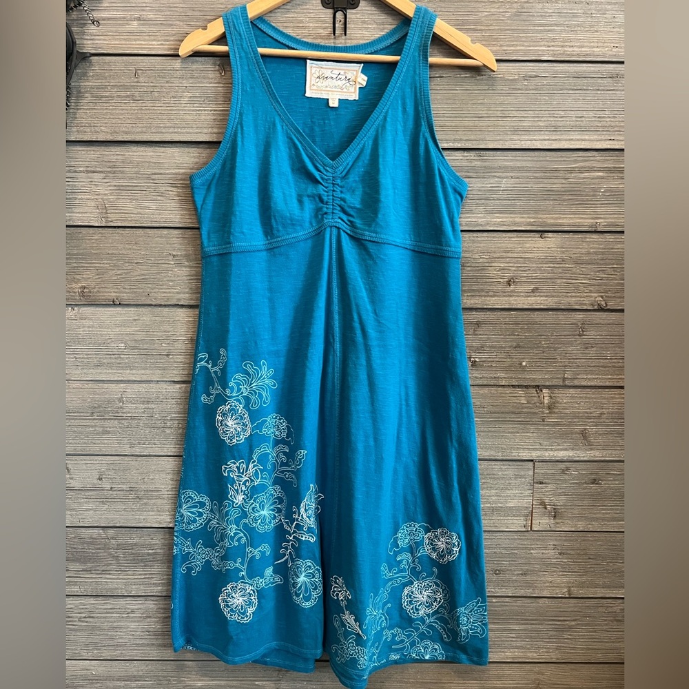Aventura 100% Organic Cotton Sundress Dress with Embroidered Floral Print